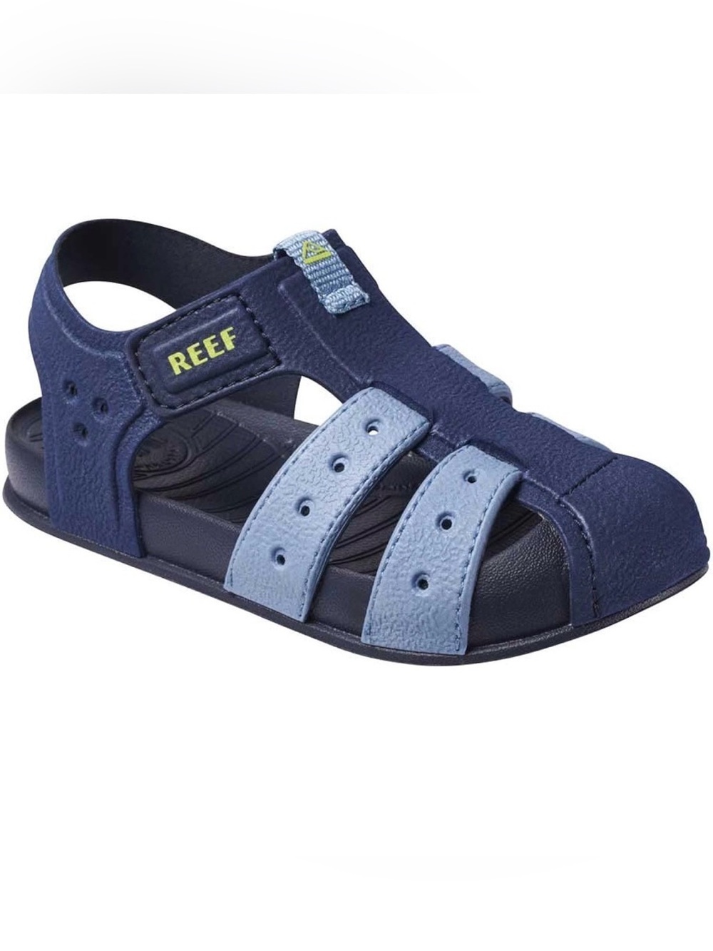 NWOT Reef Kids Navy and Light Blue Water Fisherman Closed-Toe Sport Sandals